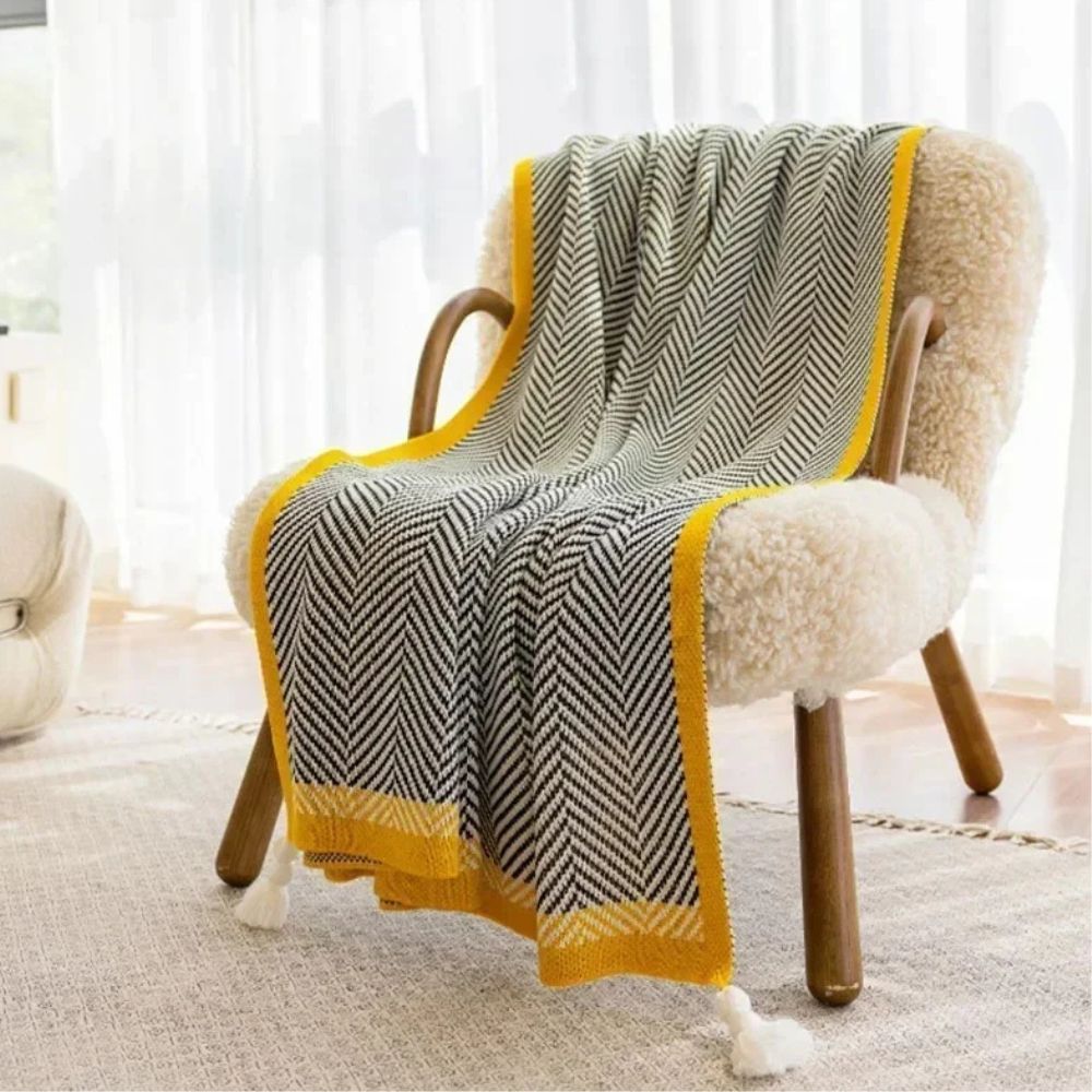 Glenwood Chevron Blanket - Ultra-Soft Acrylic, Lightweight Design 1
