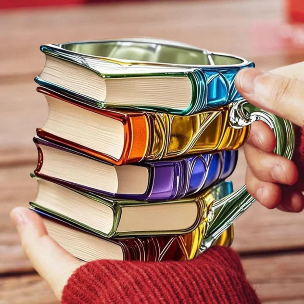Glimmer Coffee Mug - Handmade Glass, 3D Book Design 3