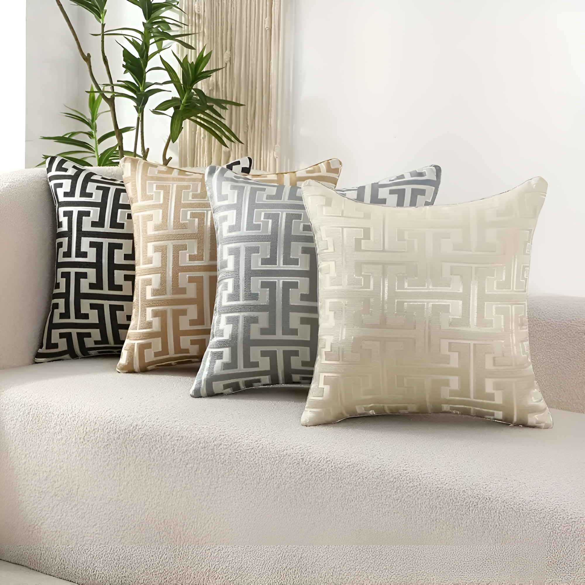 Glimmer Cushion Cover - Chenille and Velvet, Elegant Design for Sofa and Couch 1
