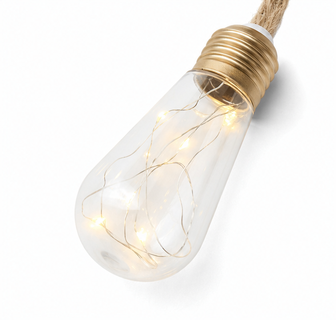 Glimmer Hemp Rope Solar Lights - Weatherproof, Adjustable Length 7