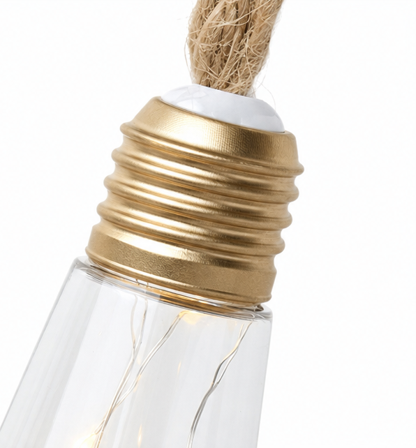 Glimmer Hemp Rope Solar Lights - Weatherproof, Adjustable Length 8