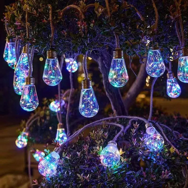Glimmer Hemp Rope Solar Lights - Weatherproof, Adjustable Length 9