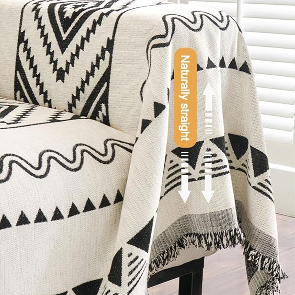 Glimmer Sofa Cover - Cotton Polyester Blend, Geometric Design for Sectional Couch 7