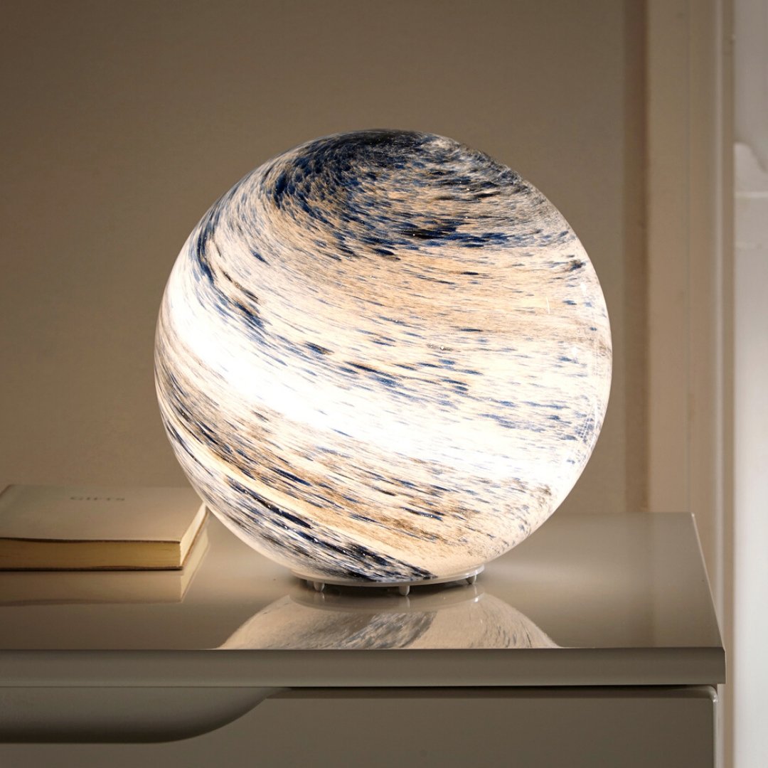 Glint Table Lamp - Glass Look, Swirl Pattern LED, Adjustable Colour Temperature 0
