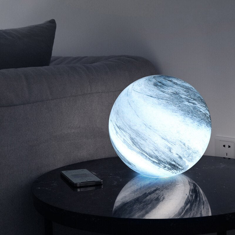 Glint Table Lamp - Glass Look, Swirl Pattern LED, Adjustable Colour Temperature 3