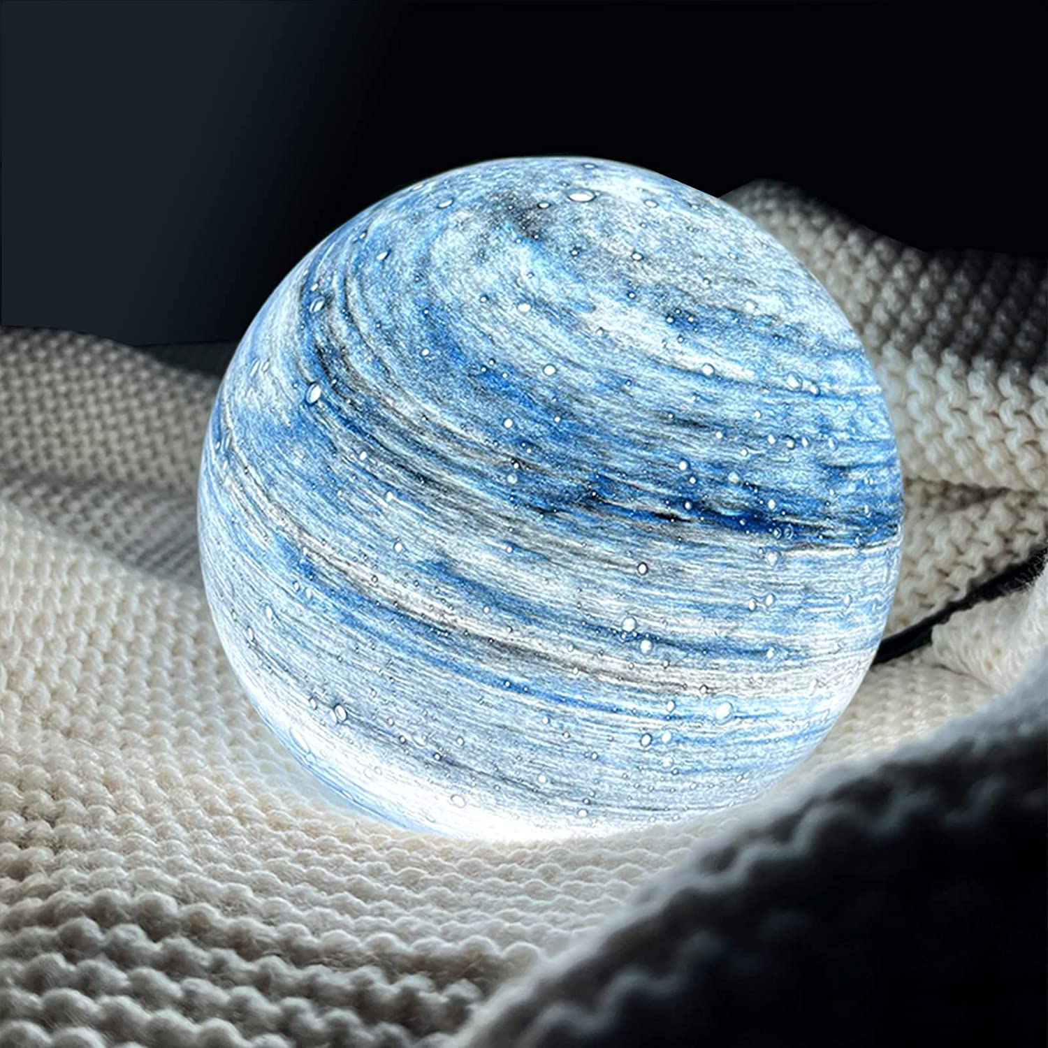 Glint Table Lamp - Glass Look, Swirl Pattern LED, Adjustable Colour Temperature 5