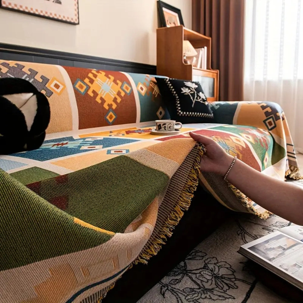 Grove Tribal Sofa Cover - Soft Microfiber, Anti-Slip Design 5