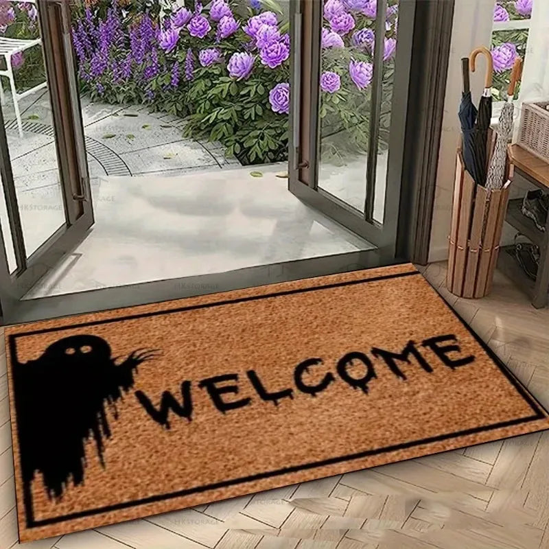 Hailey Halloween Doormat - Weather-Resistant Synthetic Fiber, Non-Slip Welcome Mat for Indoor and Outdoor Use 4