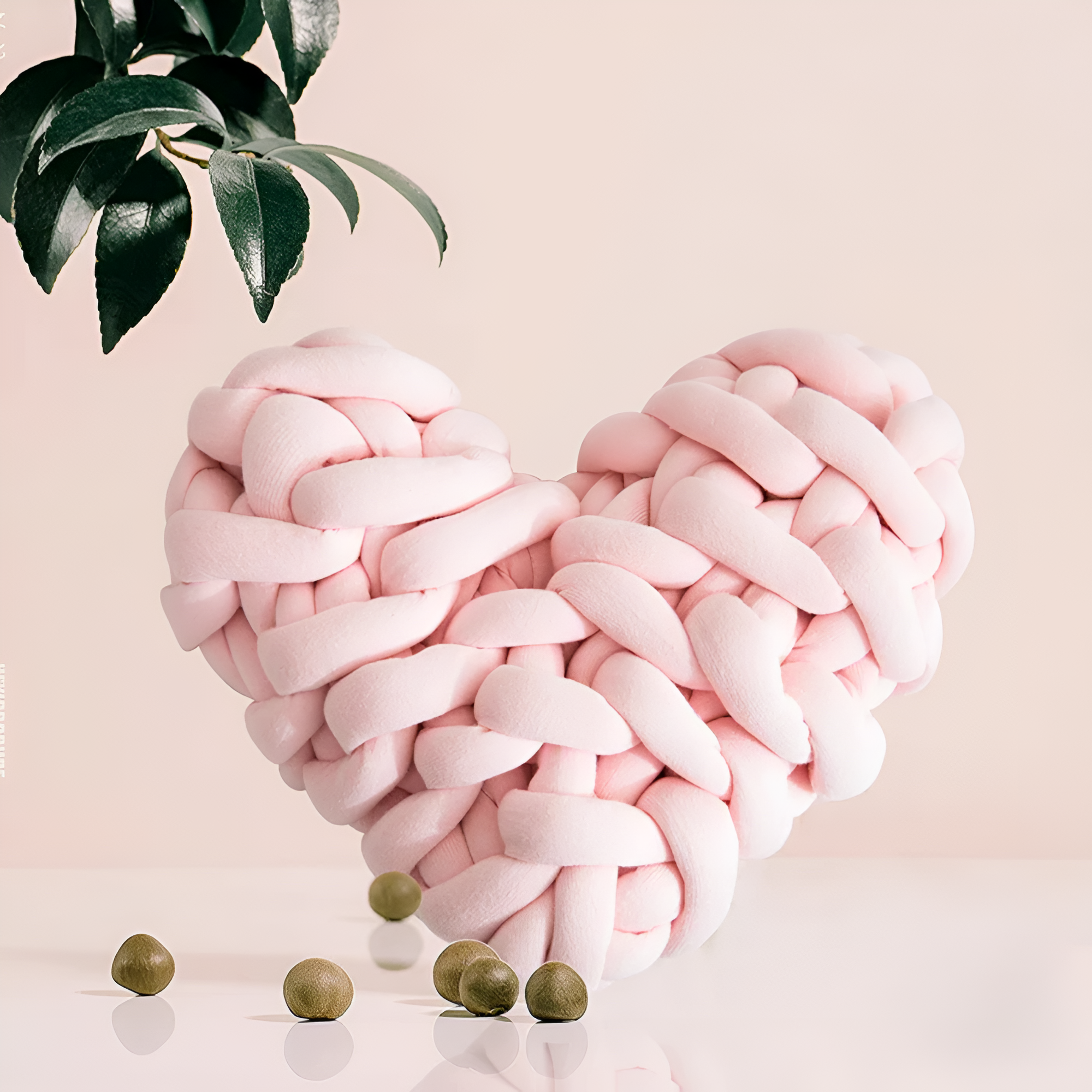 Harmony Heart Cushion - Handmade Cotton, Plush Design 0