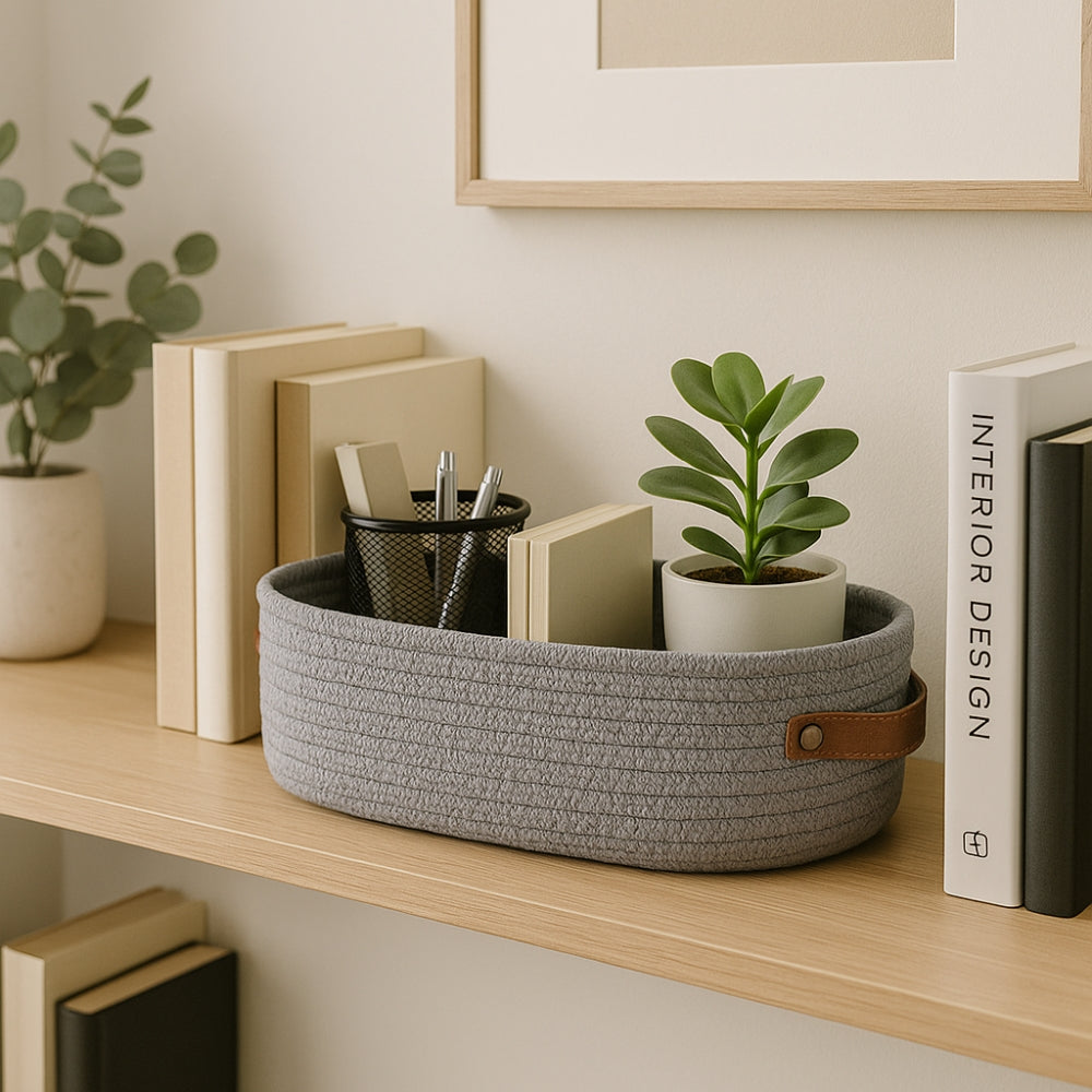 Harper Storage Basket Organizer - Durable Microfiber, Compact for Shelves 4