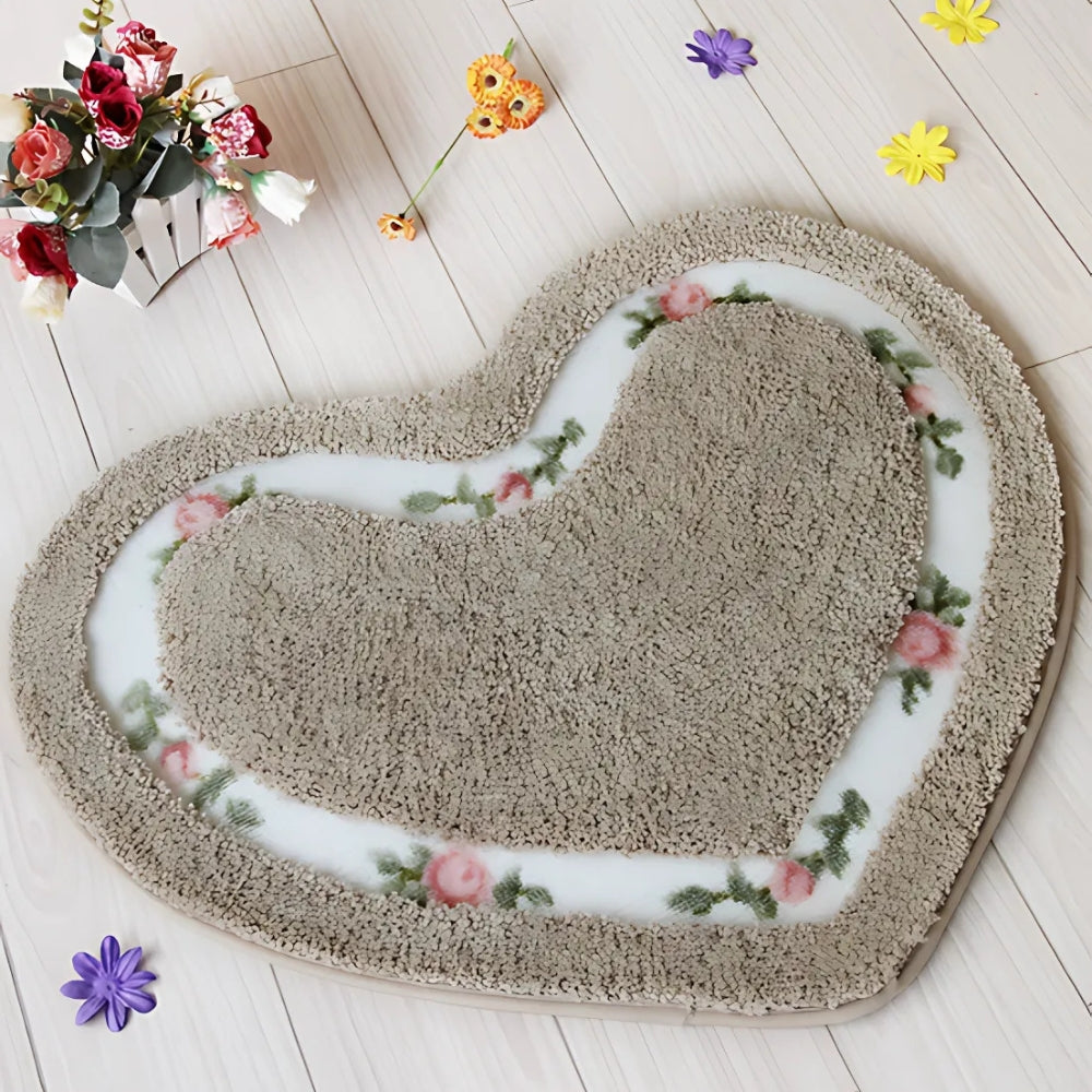 Haven Bath Mat - Heart-Shaped Soft Microfiber, Non-Slip Design 3
