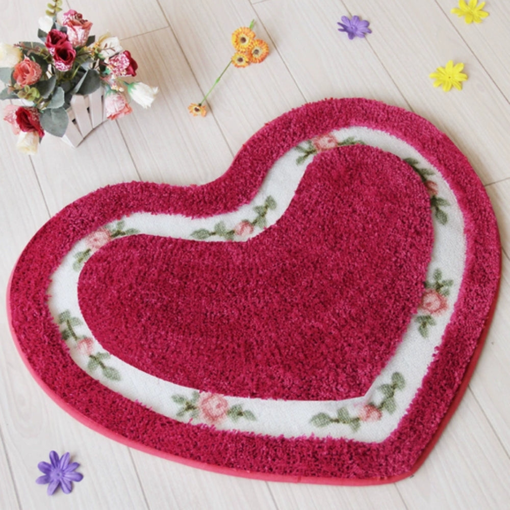 Haven Bath Mat - Heart-Shaped Soft Microfiber, Non-Slip Design 7