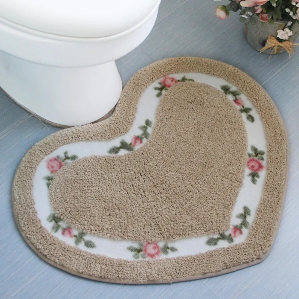 Haven Bath Mat - Heart-Shaped Soft Microfiber, Non-Slip Design 8