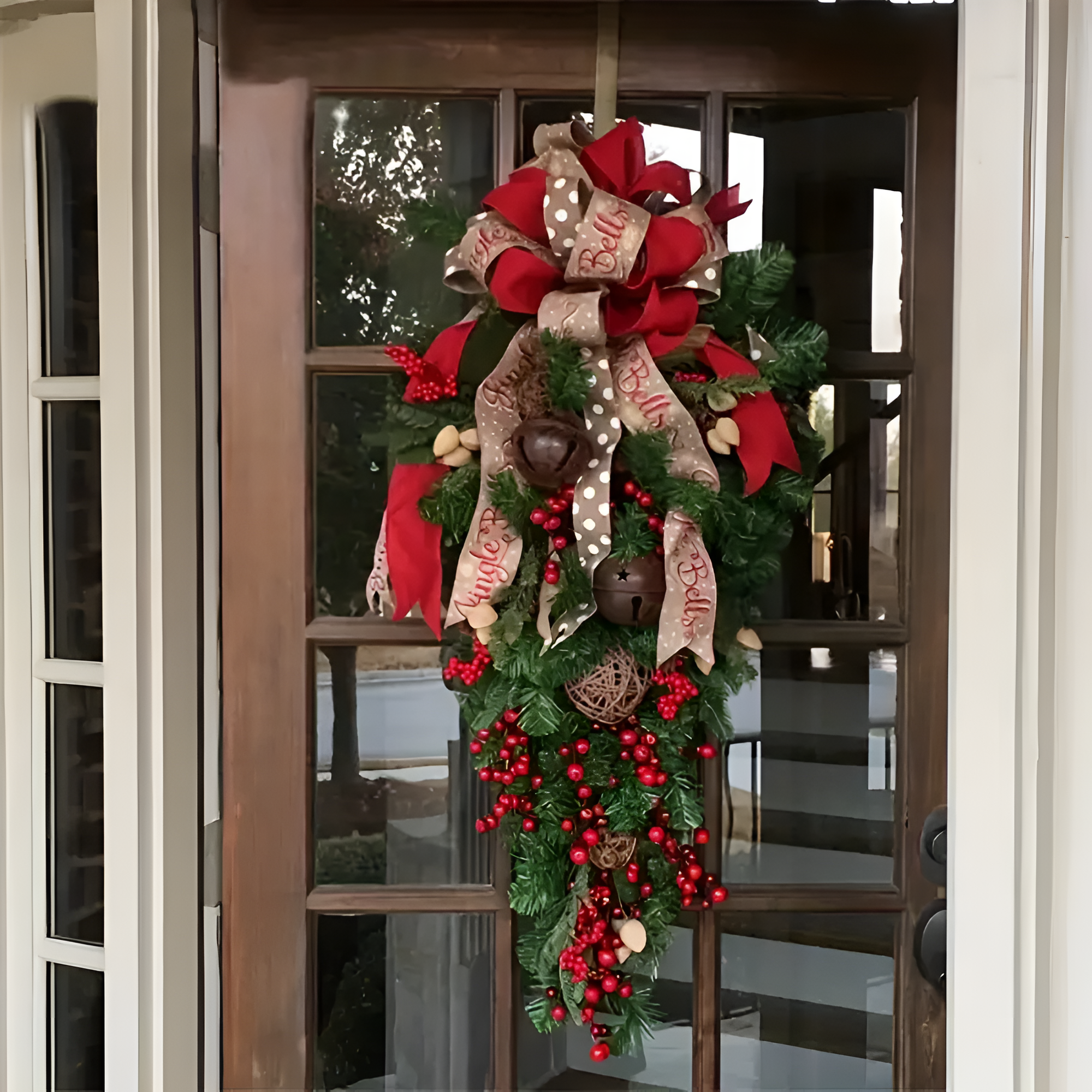Haven Christmas Wreath - Durable Plastic, Weather-Resistant for Front Door Outdoor Use 1