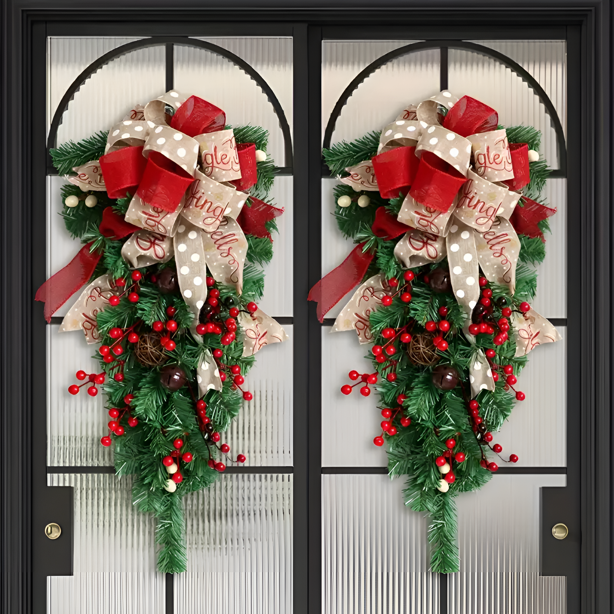 Haven Christmas Wreath - Durable Plastic, Weather-Resistant for Front Door Outdoor Use 2