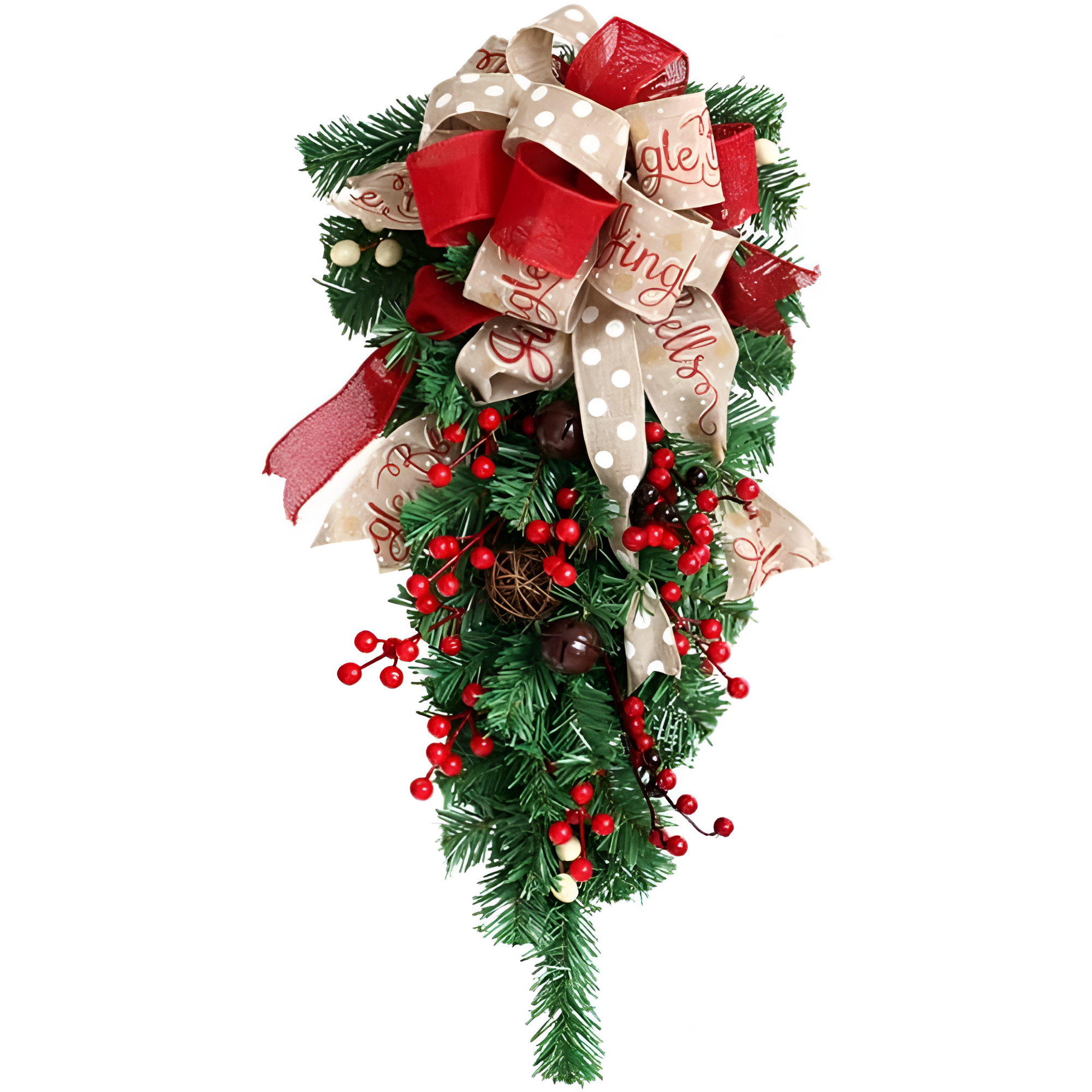 Haven Christmas Wreath - Durable Plastic, Weather-Resistant for Front Door Outdoor Use 3