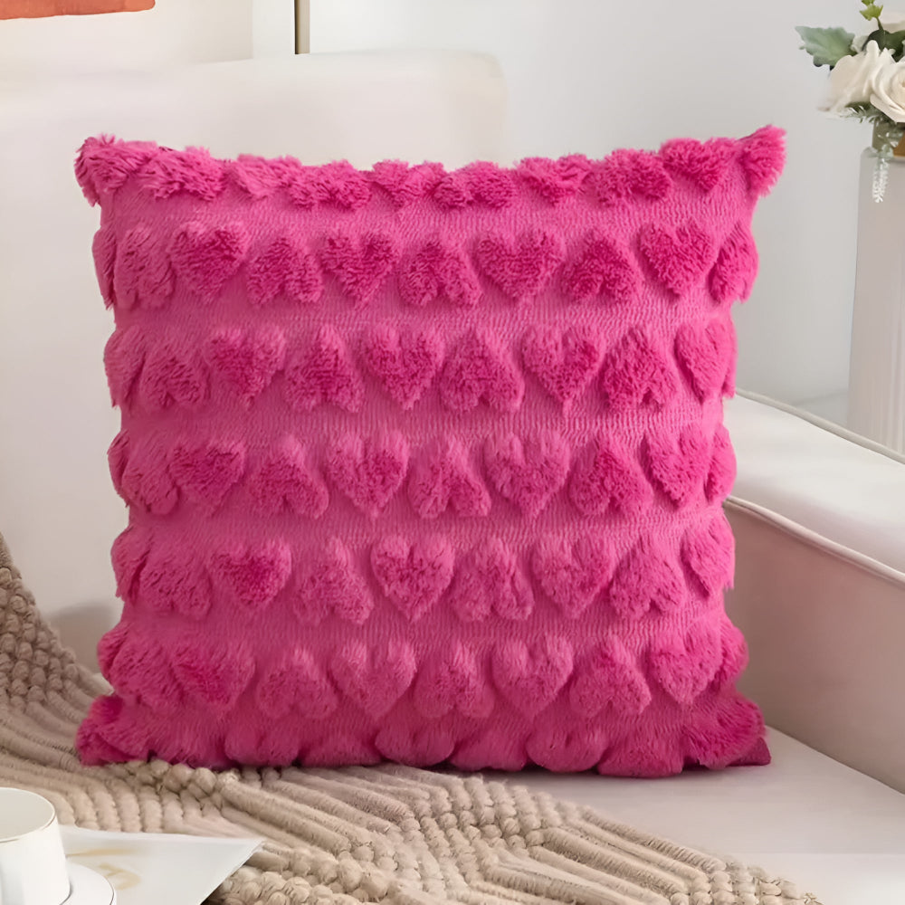 Haven Cushion Cover - Soft Microfiber, Heart Design for Sofa 4