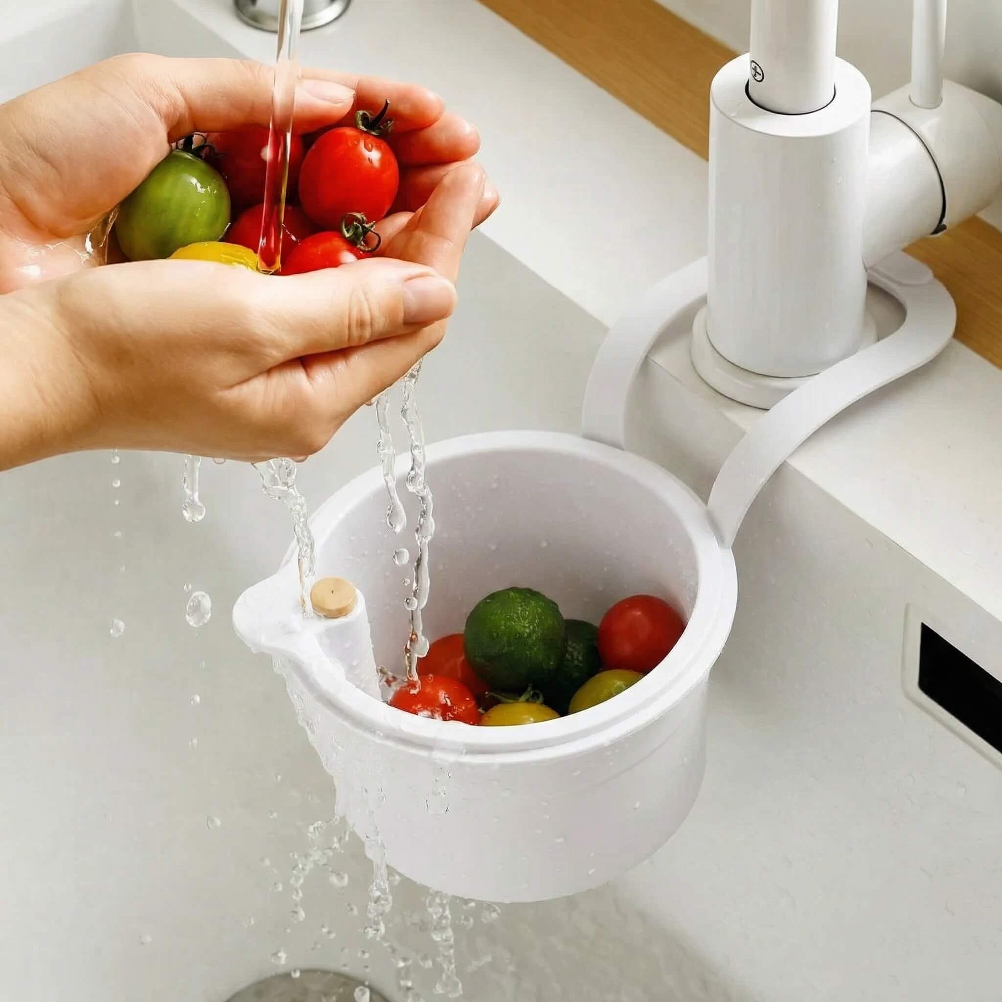 Haven Hanging Drainer Basket - BPA-Free, Tool-Free Installation 8