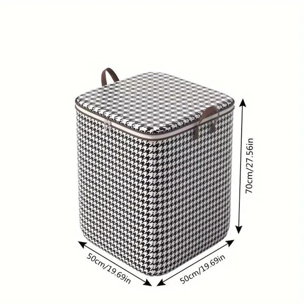 Haven Storage Box - Durable Houndstooth Collapsible Container 6