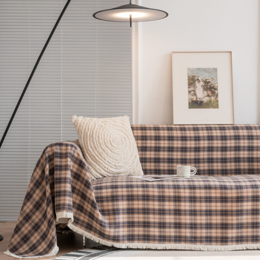 Hearthline Sofa Cover - Microfiber Blend, Stylish Plaid Design 9