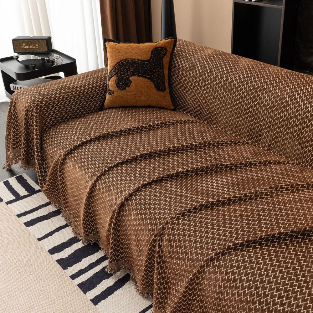Horizon Sofa Cover - Chenille, Zigzag Design 1