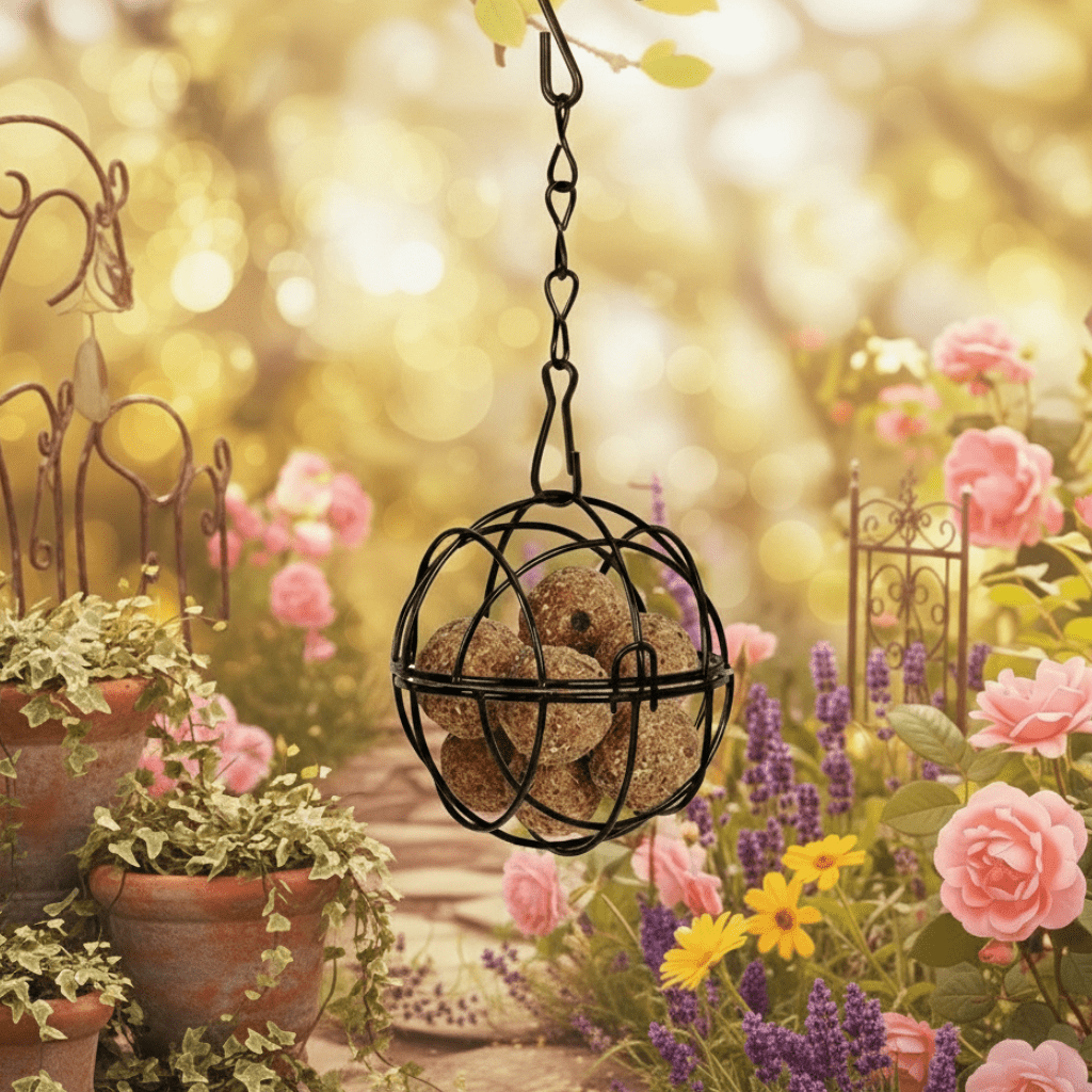 BirdGuard Cage - Suet Ball Feeder - Metal Style - Squirrel Safe