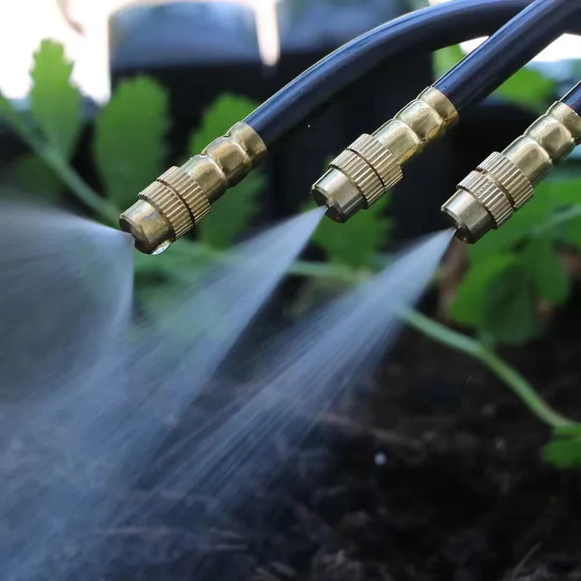 Iris Garden Irrigation System - 360° Adjustable Brass Nozzles, Tool-Free Setup 3