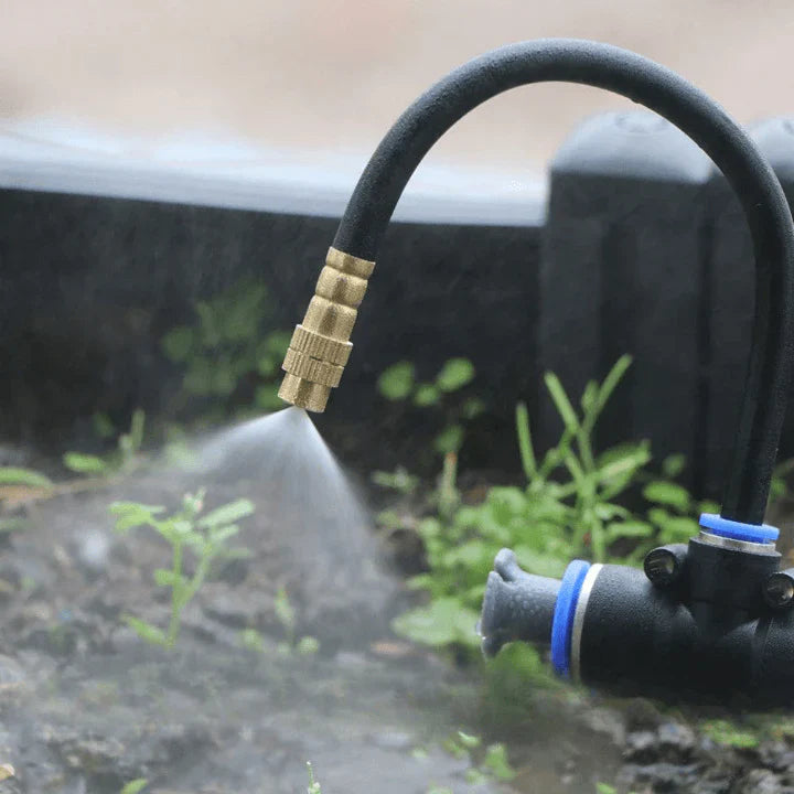 Iris Garden Irrigation System - 360° Adjustable Brass Nozzles, Tool-Free Setup 5