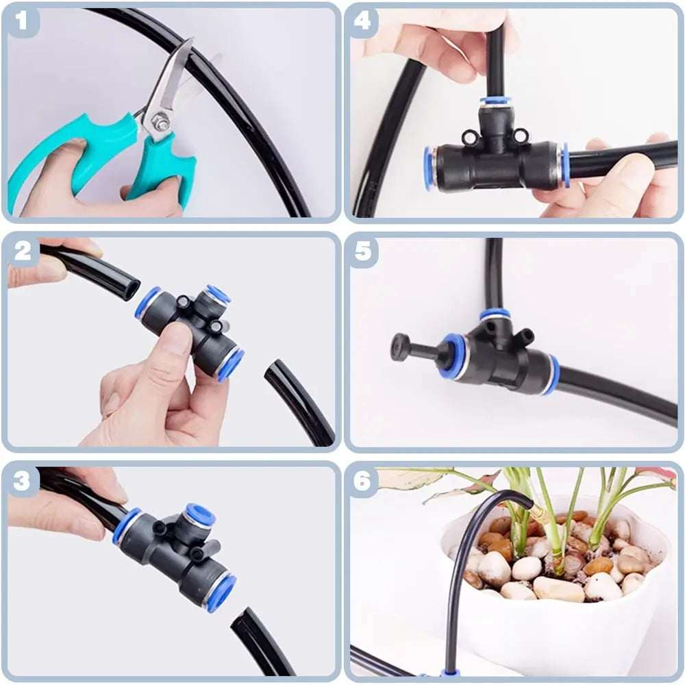 Iris Garden Irrigation System - 360° Adjustable Brass Nozzles, Tool-Free Setup 7