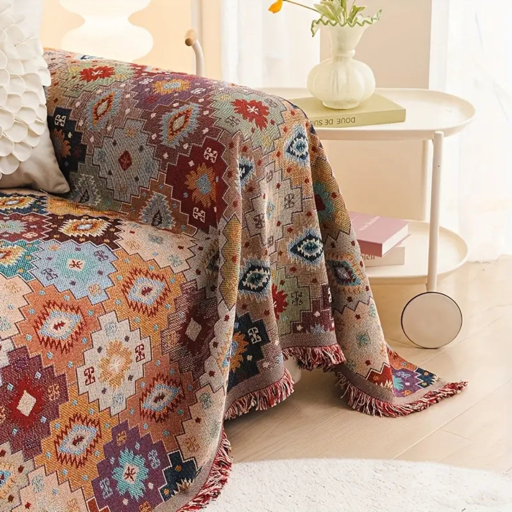 Jewel Mosaic Sofa Cover - Durable Microfiber, Bohemian Slipcover 5