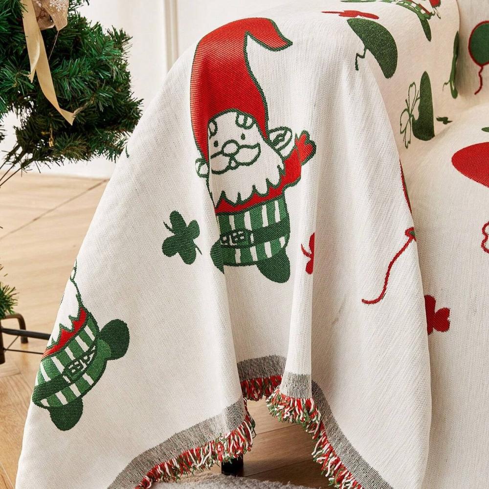 Jovial Gnome Couch Cover - Thickened Fabric, Festive Design 4
