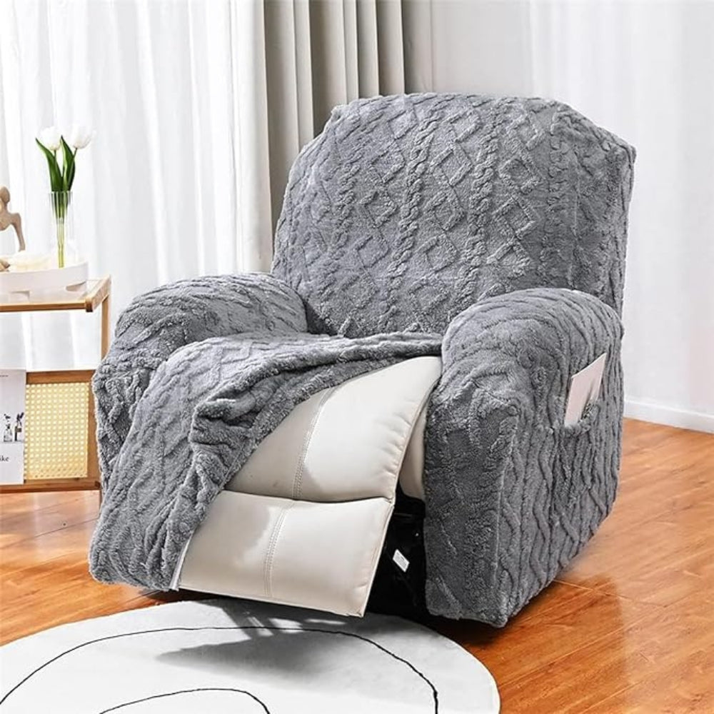 Jovian Recliner Cover - Jacquard Stretch, Modern Design Slipcover 8