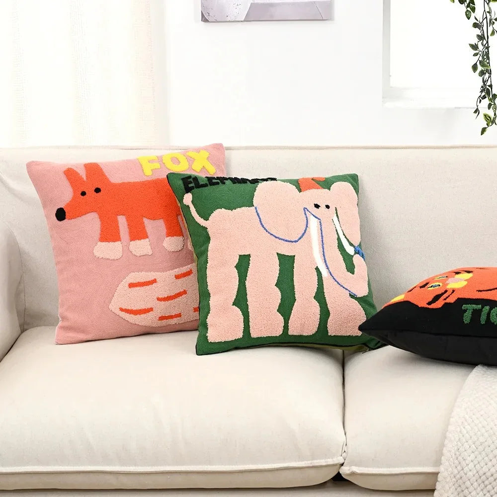 Kaleo Cushion Cover - Nordic Embroidered Design, Soft Polyester Cotton Blend 1