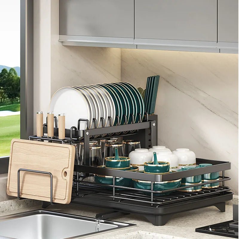 Kinetic Dish Rack - Stainless Steel, Foldable Space-Saving Design 7
