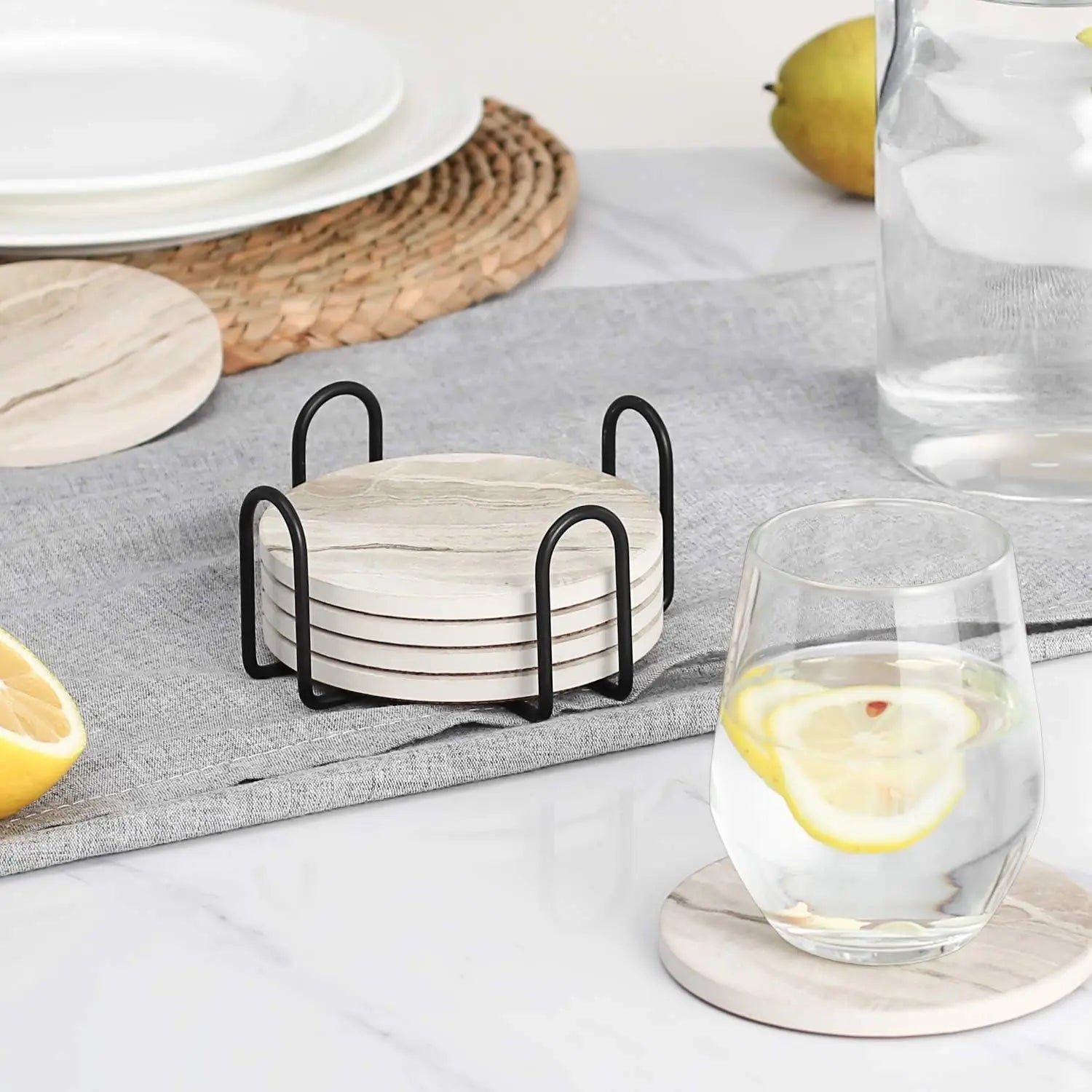 Kresta Coaster Set - Marble Design, Heat Resistant 1
