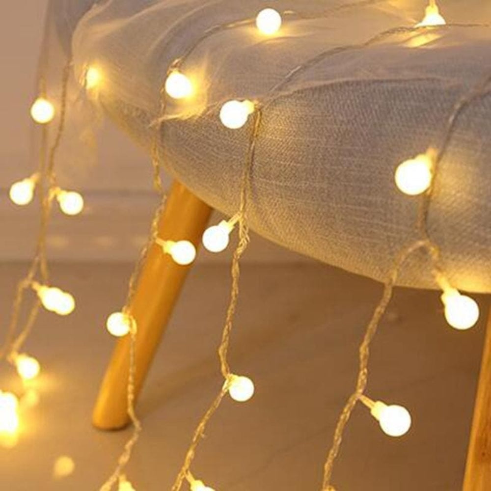 TwinkleDrop Light Garland – LED String Lights – Warm Ambient Home Decor
