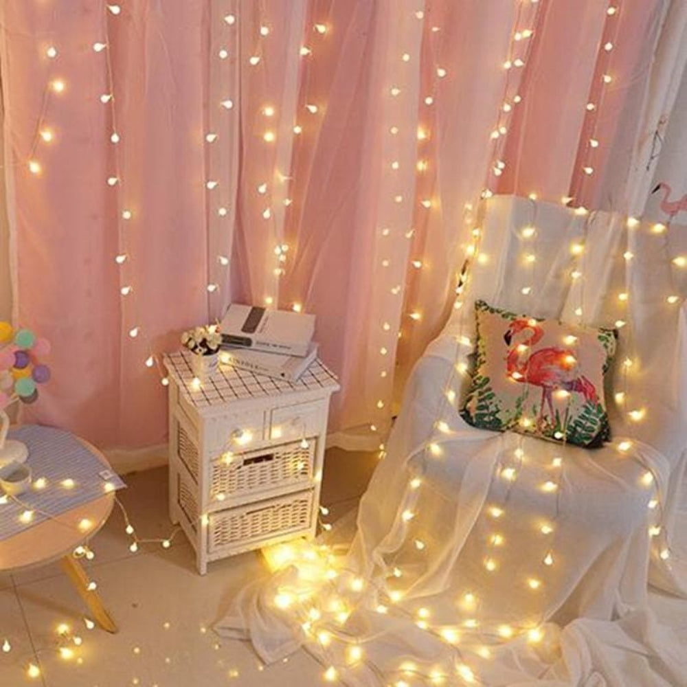 TwinkleDrop Light Garland – LED String Lights – Warm Ambient Home Decor