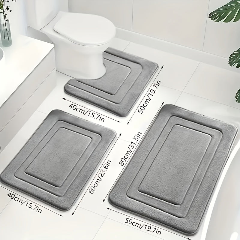 Liora Bath Mat Set - Memory Foam, Non-Slip 3-Piece 0