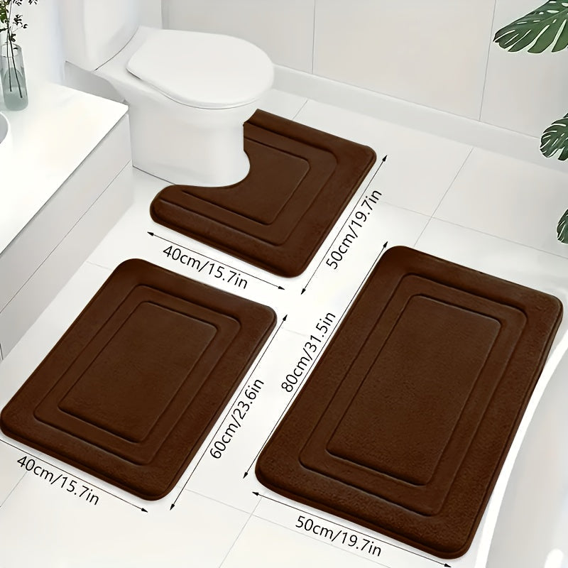 Liora Bath Mat Set - Memory Foam, Non-Slip 3-Piece 13