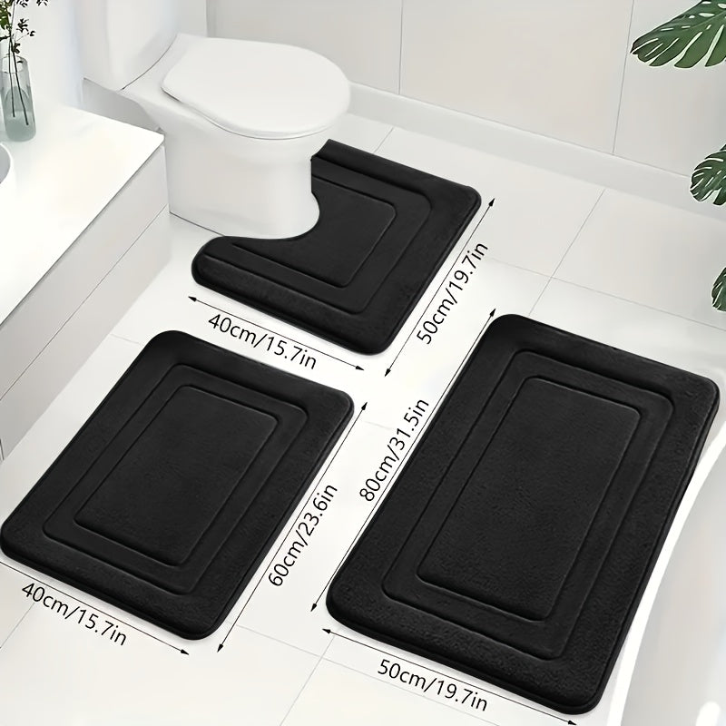 Liora Bath Mat Set - Memory Foam, Non-Slip 3-Piece 4