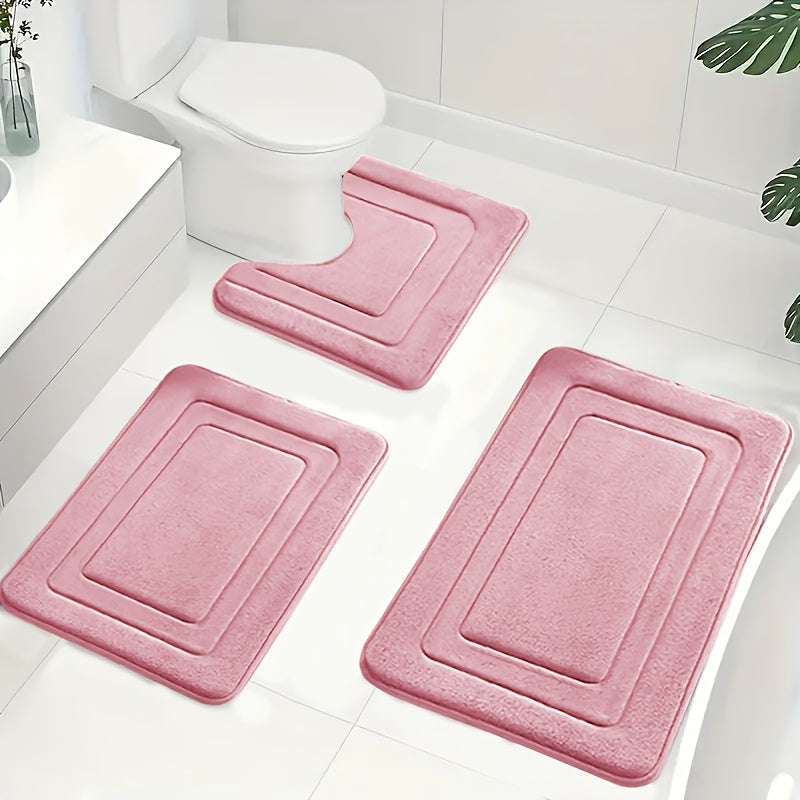 Liora Bath Mat Set - Memory Foam, Non-Slip 3-Piece 5