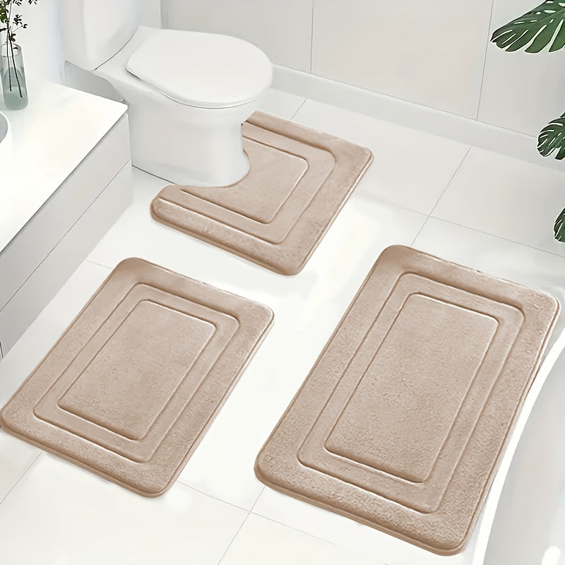 Liora Bath Mat Set - Memory Foam, Non-Slip 3-Piece 7