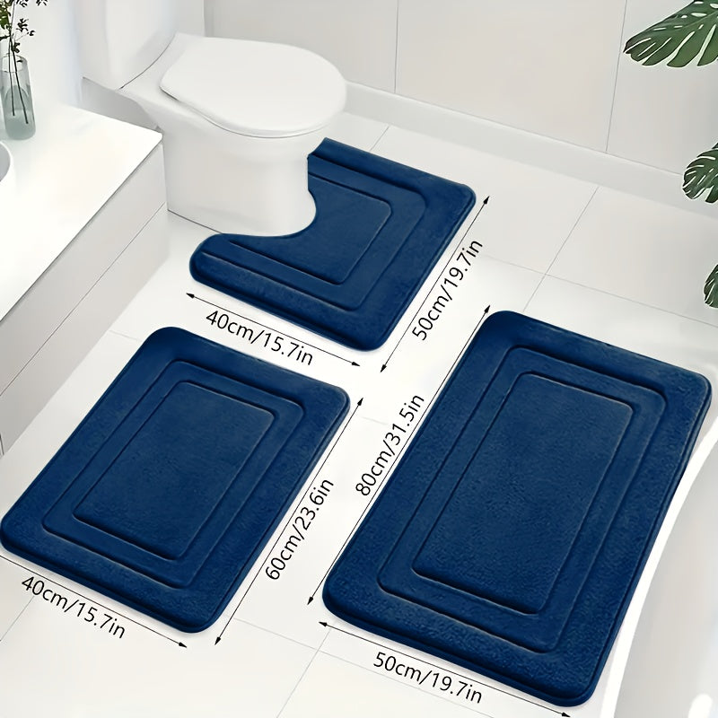 Liora Bath Mat Set - Memory Foam, Non-Slip 3-Piece 8