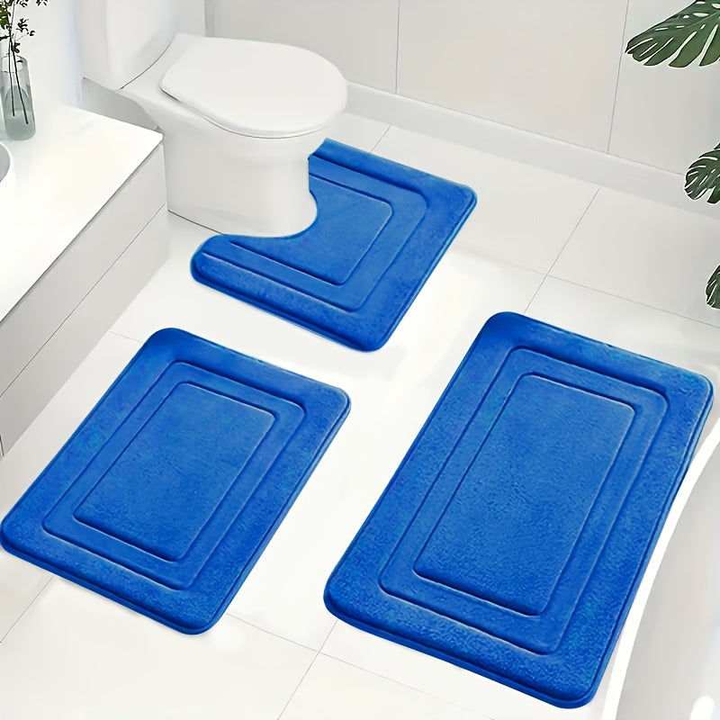 Liora Bath Mat Set - Memory Foam, Non-Slip 3-Piece 9