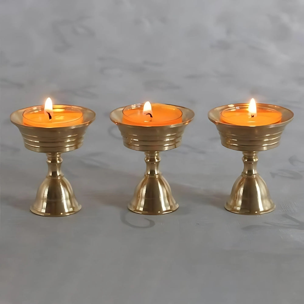 Liora Candle Holder - Vintage Copper Finish, Pedestal Base 6