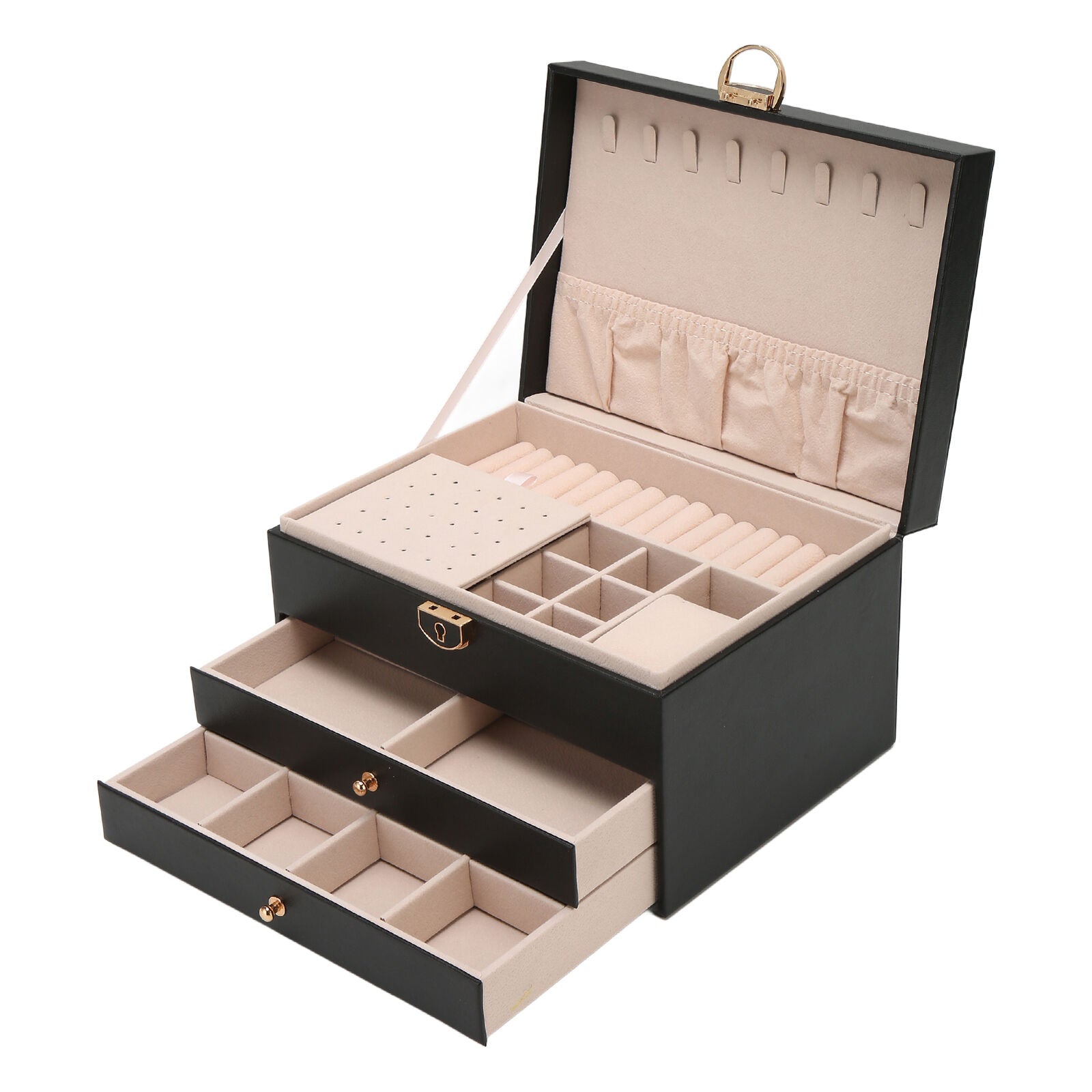 Liora Jewelry Box for Women - Multi-Layer Leather Organizer, Elegant Storage for Rings and Necklaces 6