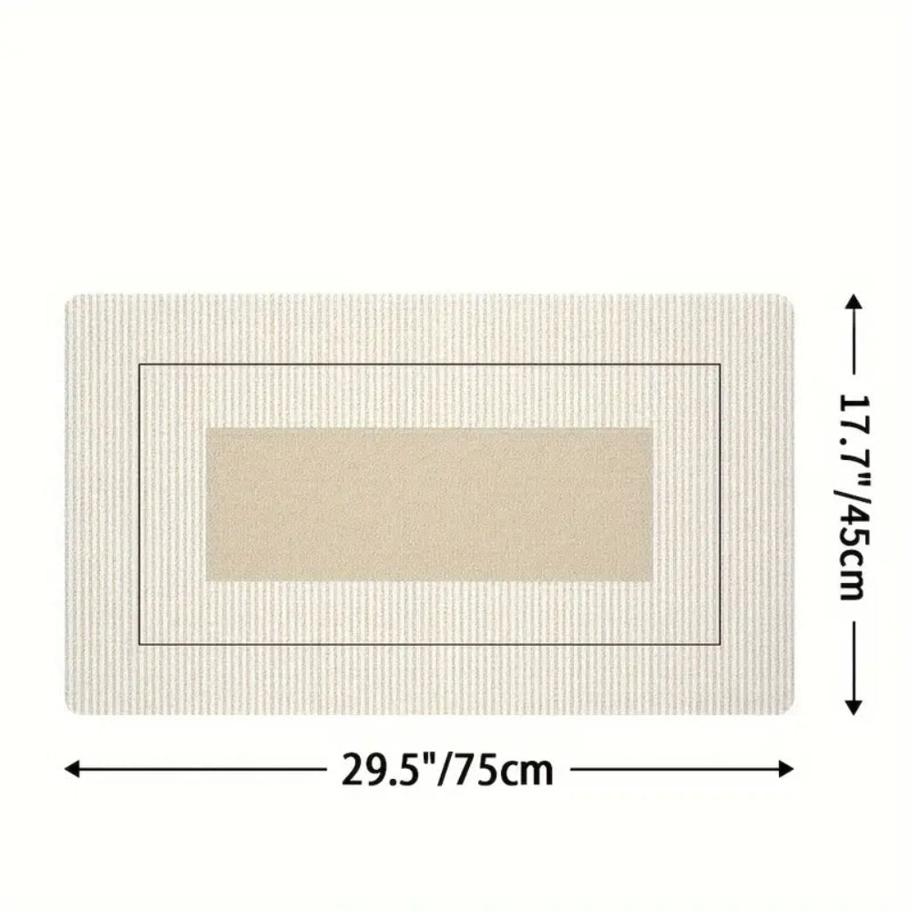 Liora Kitchen Mat - Washable Microfiber, Floral Stripe Pattern 8