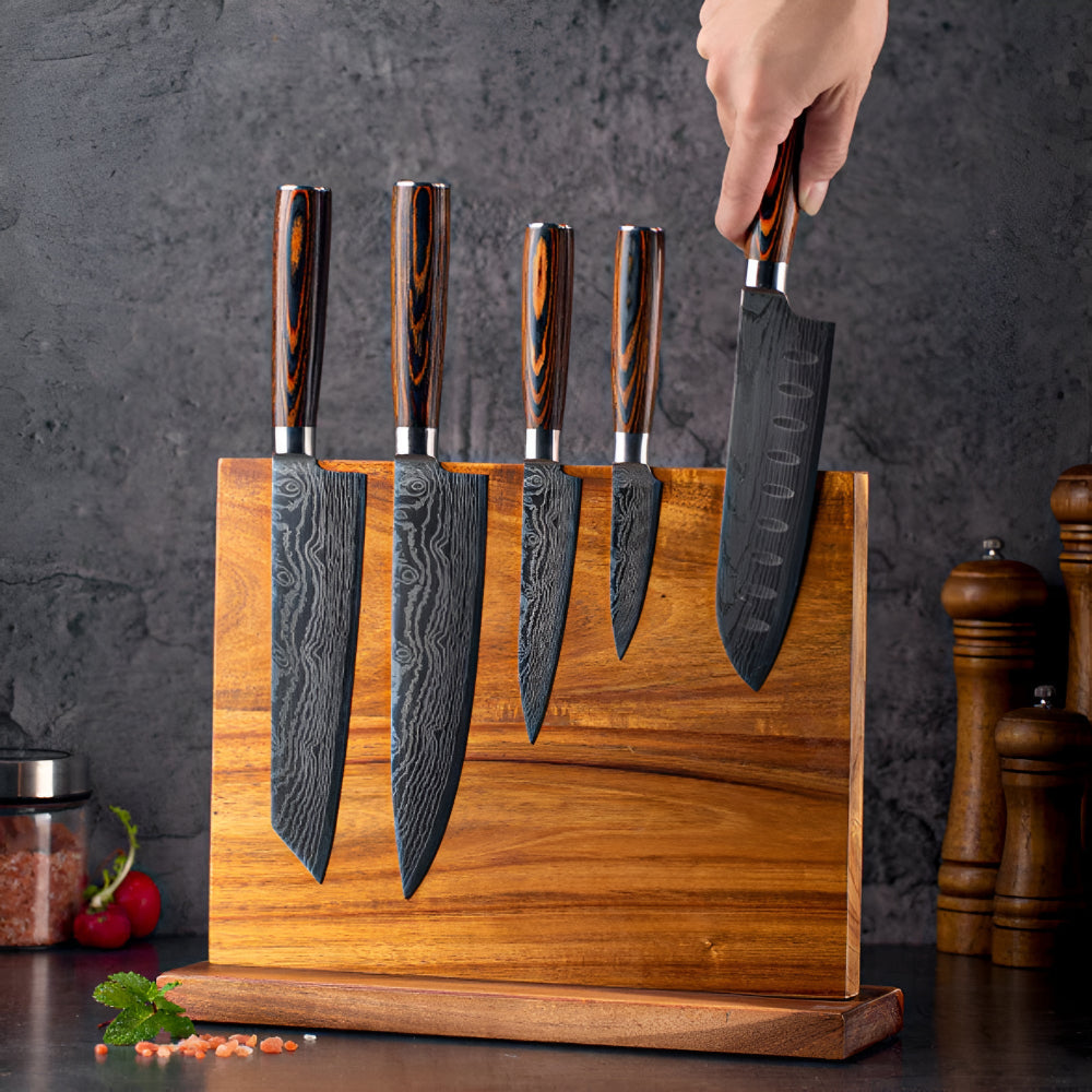 Liora Knife Holder - High-Quality Wood, Double-Sided Magnet 0