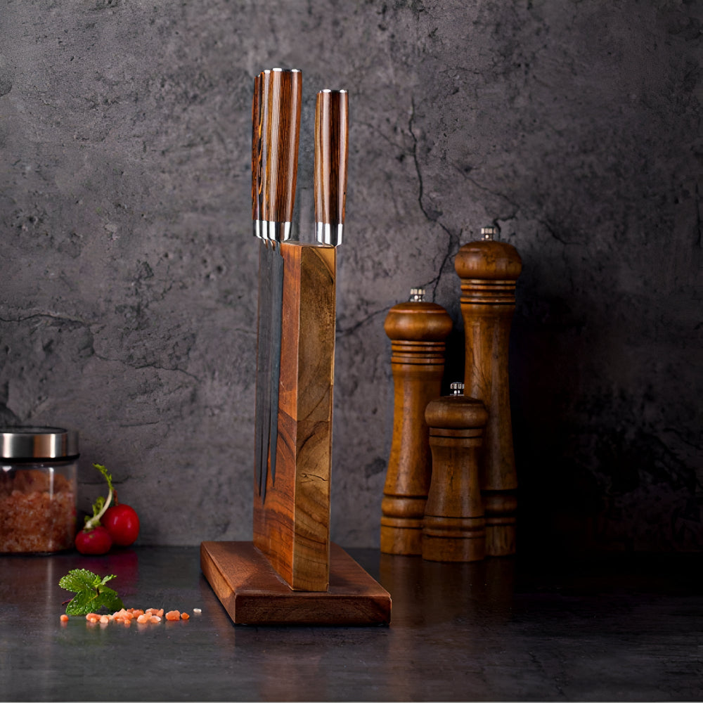 Liora Knife Holder - High-Quality Wood, Double-Sided Magnet 1