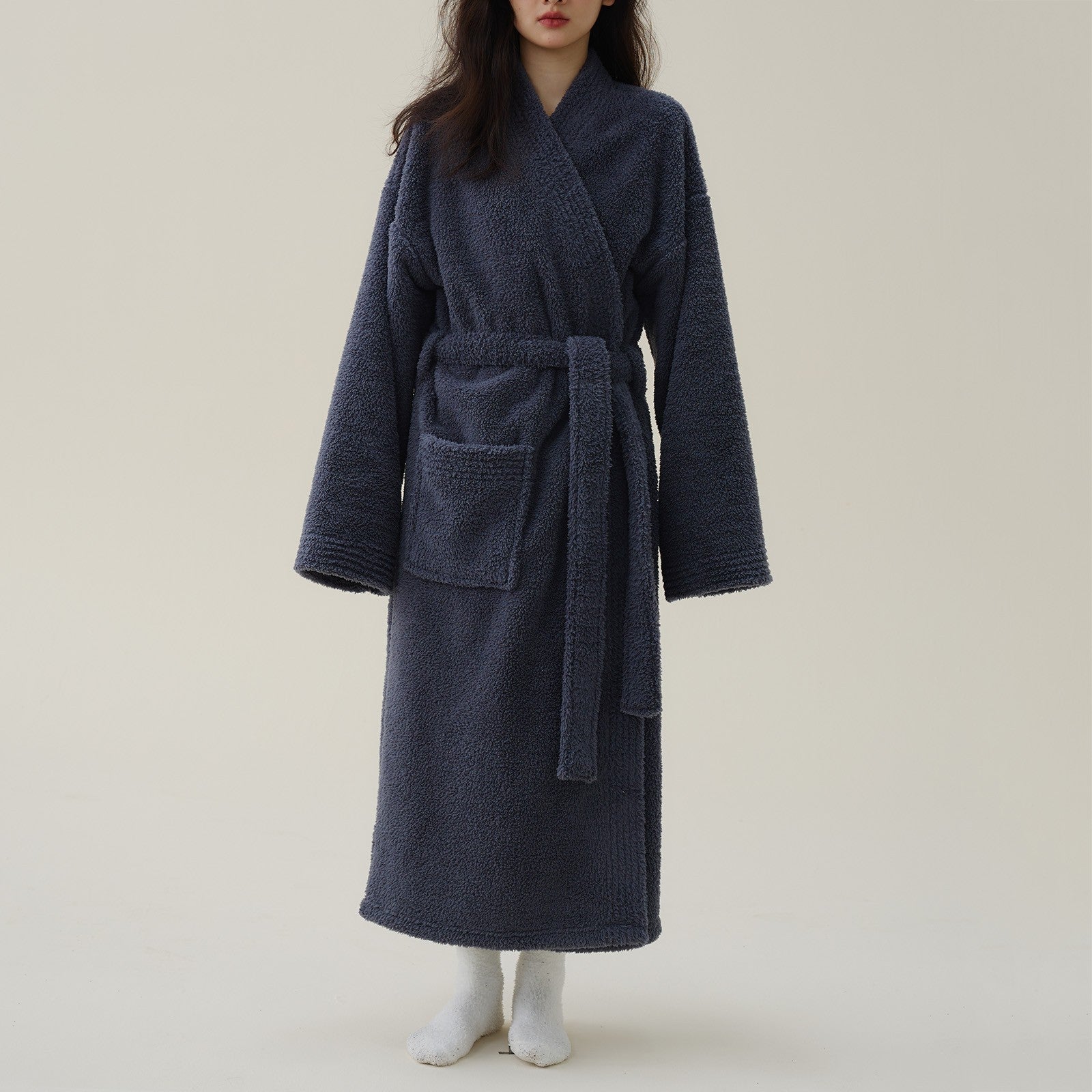 Liora Mens Robe - Plush Flannel Fleece, Kimono Fit 0
